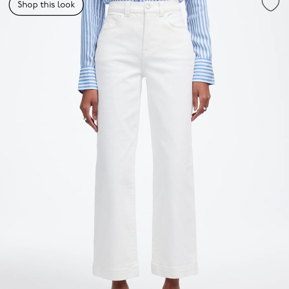 Madewell Women’s Perfect Wide Leg Crop in White | NWT